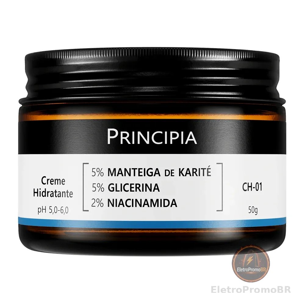 Creme Hidratante Facial 5% Manteiga de Karité + 5% Glicerina + 2% Niacinamida CH-01Principia - 50g
