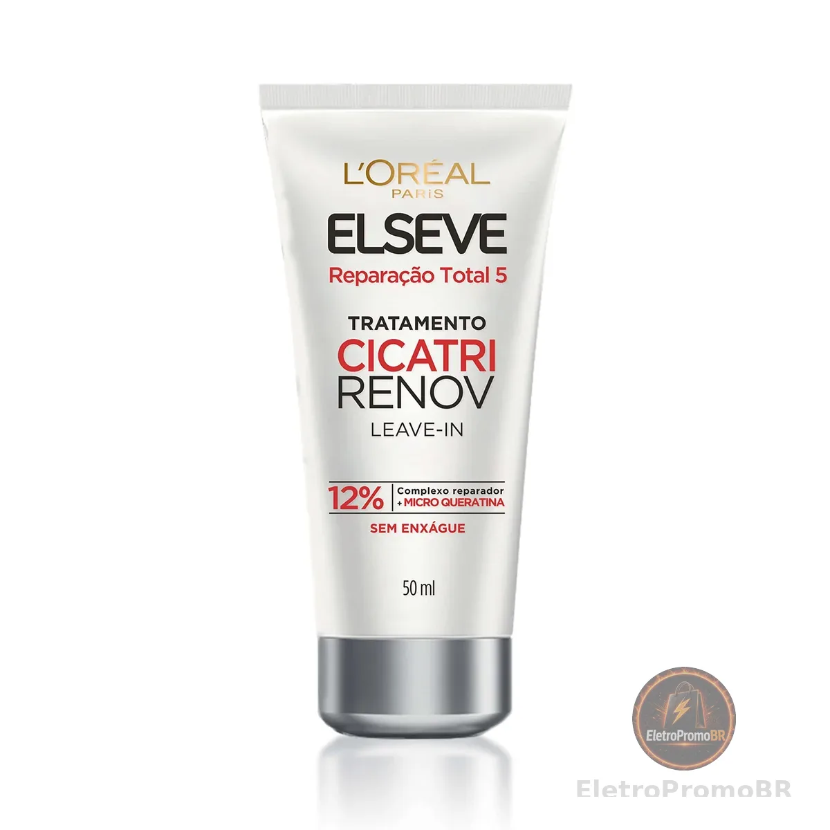 L'Oréal Paris Elseve Reparação Total 5 Leave-in Cicatri Renov, Plástica Capilar 10 em 1, com Cicatri-Ceramida, Reparação Instantânea, Anti-Frizz e Proteção Térmica, 50ml