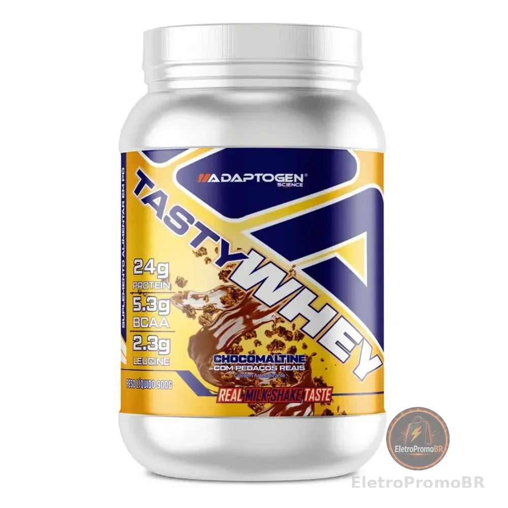 Suplemento Tasty Whey 3w Gourmet Whey Protein Adaptogen Science Pote 900g Sabor Chocomaltine Choco Maltine