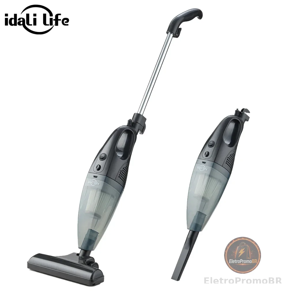 Aspirador de Pó Vertical Portátil Limpeza Uso Domestico Sucção Forte 14000PA 127V Idali Life