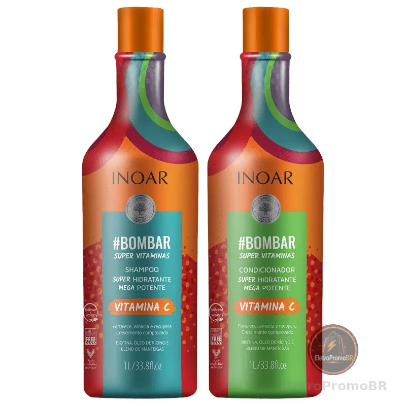 Kit Inoar Bombar Super Vitaminas Shampoo e Condicionador 2L