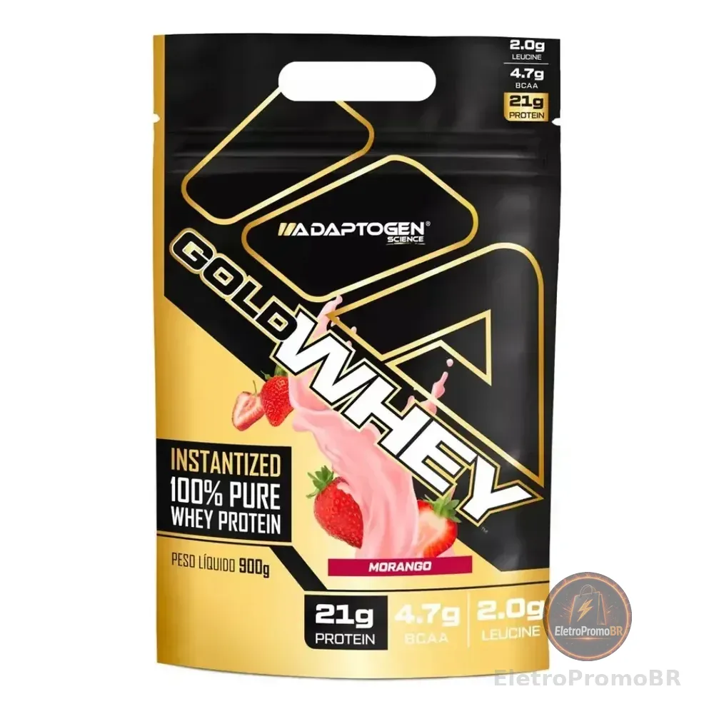 Adaptogen Science Gold Whey Refil Concentrado 900g Sabor Morango