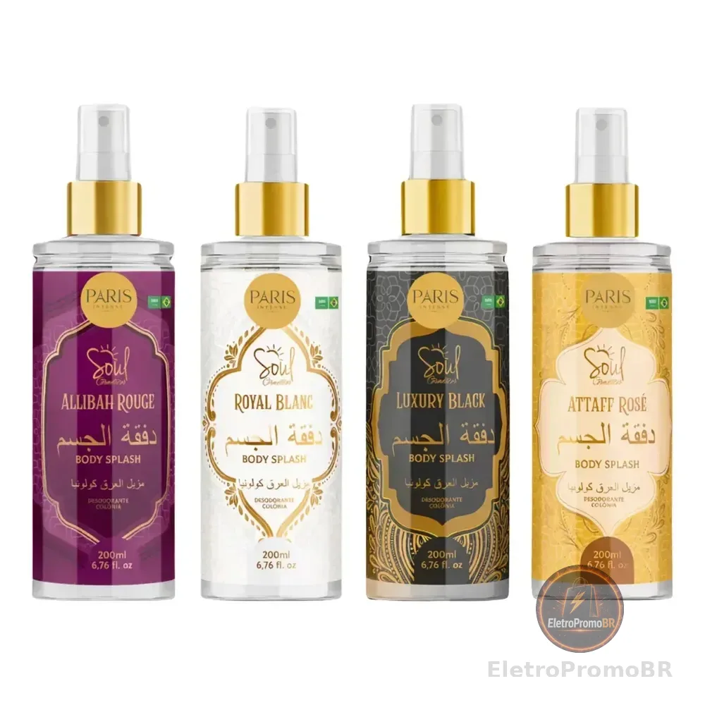 Body Splash Arabe C/4un 200ml Perfume Feminino De Luxo