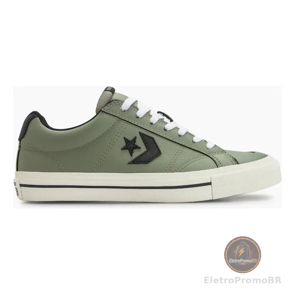 Tênis Converse Sem Gênero Sport Casual Curto S Verde Campestre/preto/branco Velho Lisa 35 Br