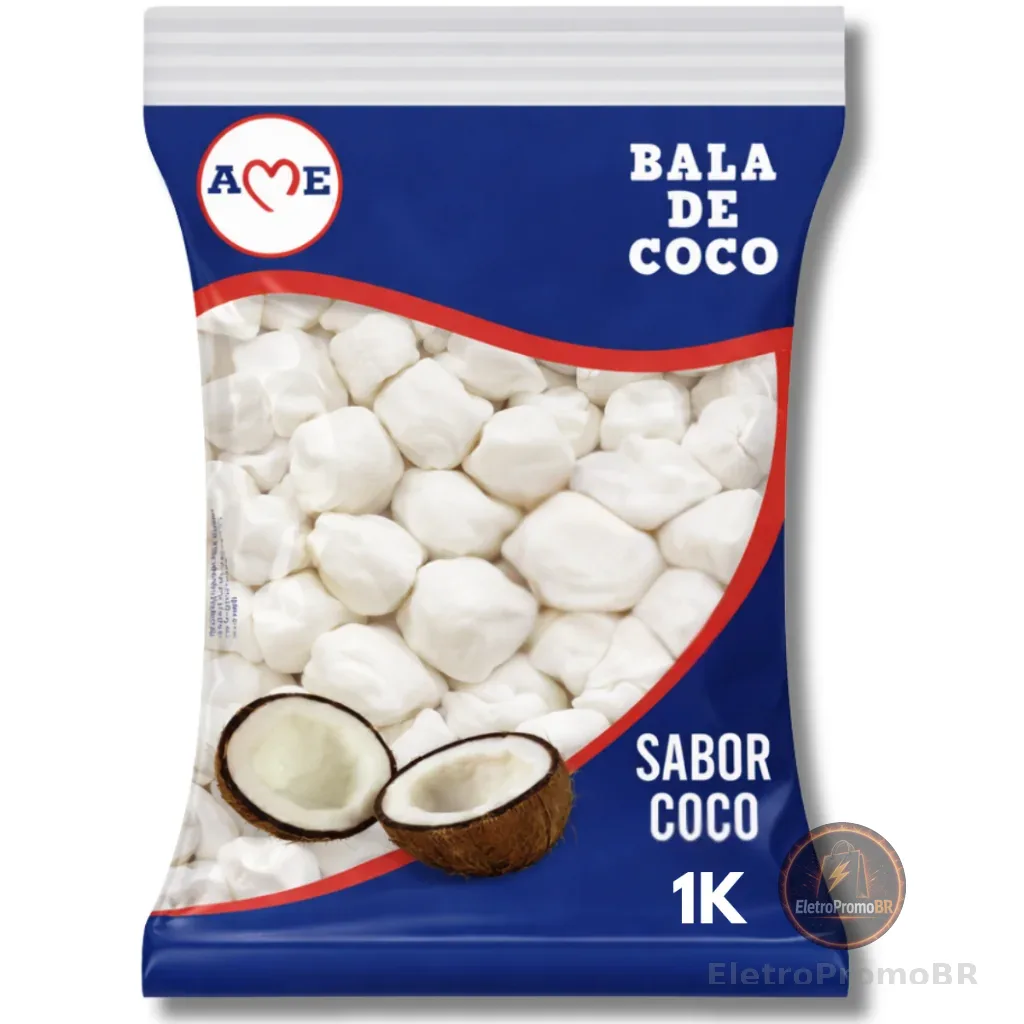 Balas De Coco ''Tipo'' Caseira 1Kg Ame Pacote Grande Ideal para Kits Festa e Decoração