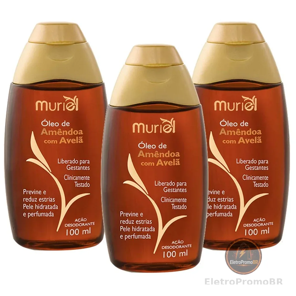 Kit 3 und Óleo Corporal Muriel Amêndoa com Avelã 100ml