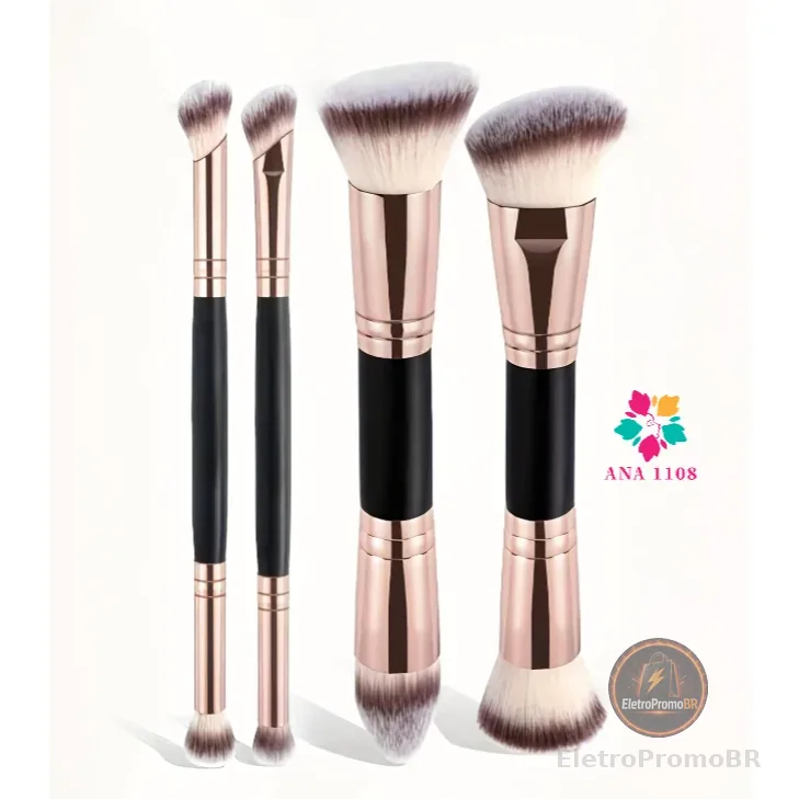 ANA 1108/4 Pincéis De Maquiagem De Ponta Dupla/Conjunto Com Parte Superior Plana Angular/Cerdas Maci