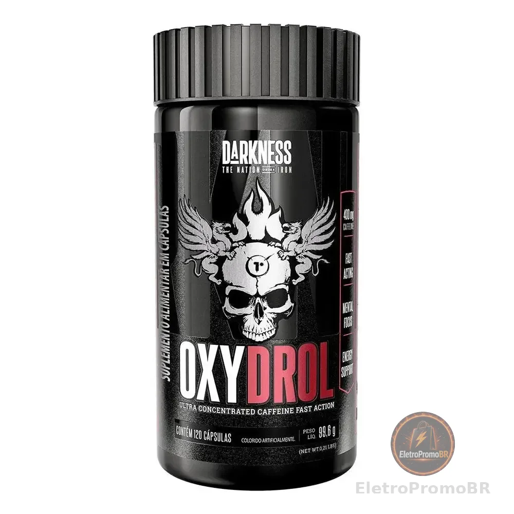 Suplemento Alimentar Termogênico Oxydrol 120 Cápsulas Darkness Sem Sabor