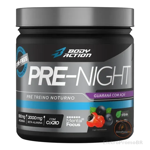 Pre Night 200g Pré Treino Noturno Sem Cafeína Bodyaction
