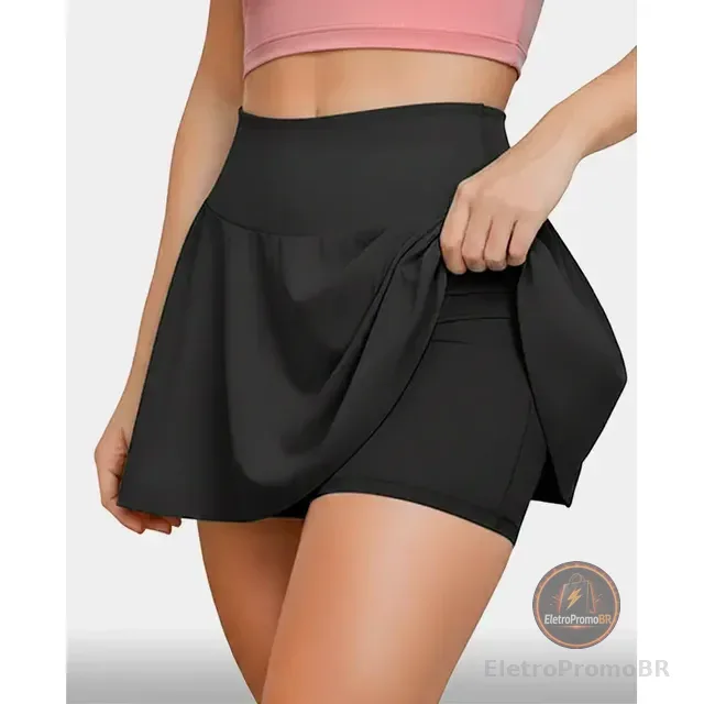 Shorts Saia Fitness Legging Modeladora Academia Feminina