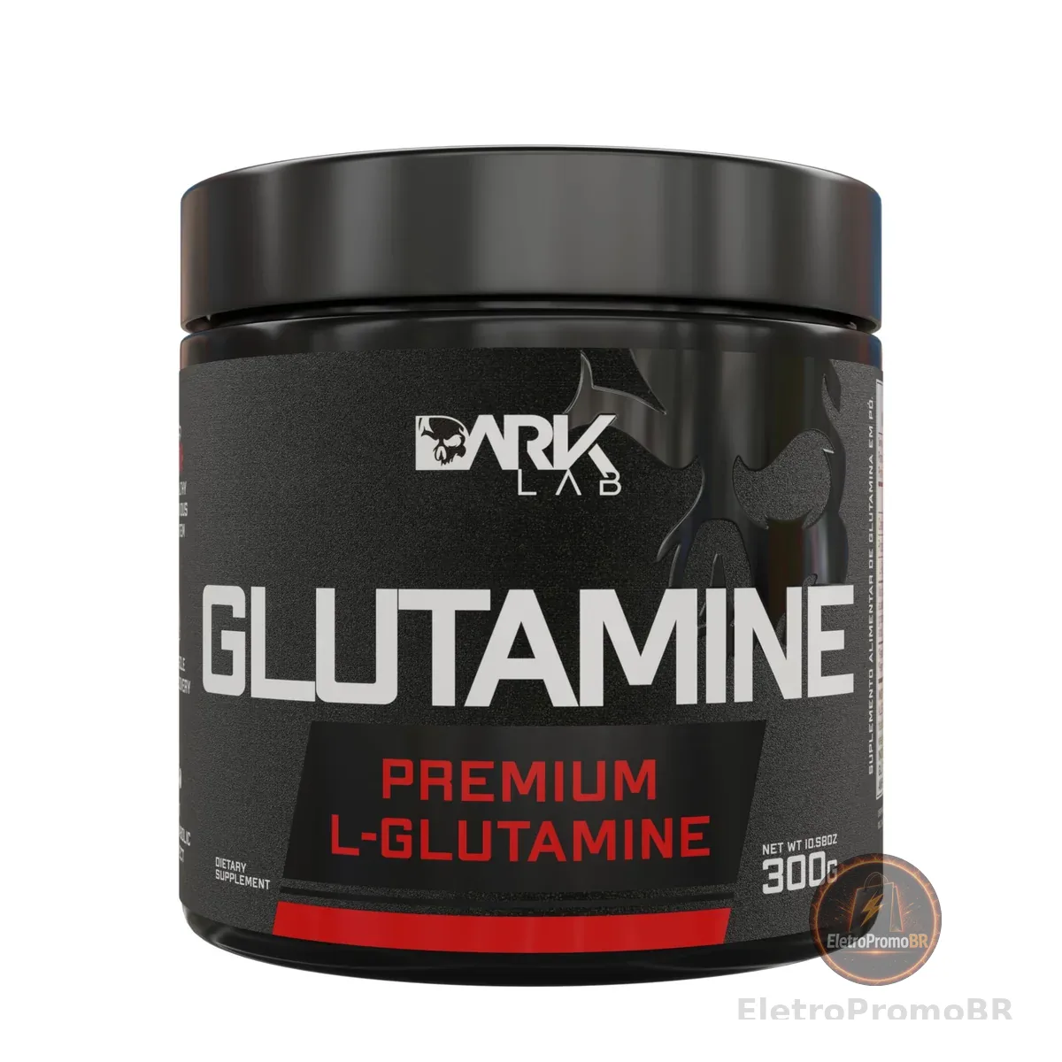 Glutamina Dark Lab 100% Pura, 300g, Recuperação Muscular e Sistema Imunológico