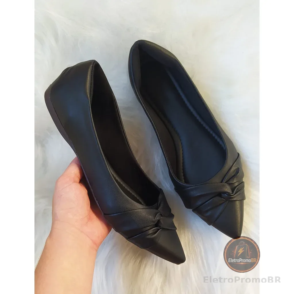 Sapatilha Feminino Bico Fino Napa Nó Lateral Maitê Love Shoes 34 Ao 40