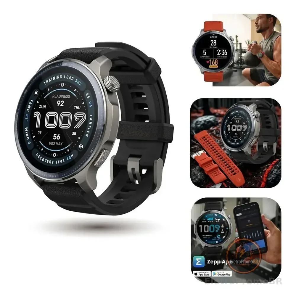 Relógio Smartwatch Amazfit Balance 2 Amoled Gps 1.5 Cinza-escuro Esportiva Preto