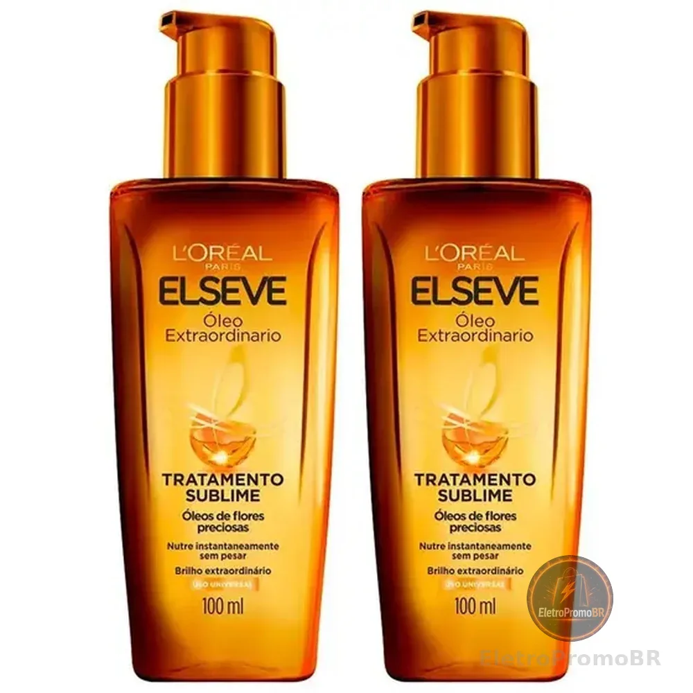Kit Óleo Capilar Elseve L'Oréal Paris Óleo Extraordinário: Nutrição, Brilho  - 2 Unidades