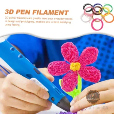 Refil Filamento PLA Kit 20 Rolos 100 M PRA Caneta 3D