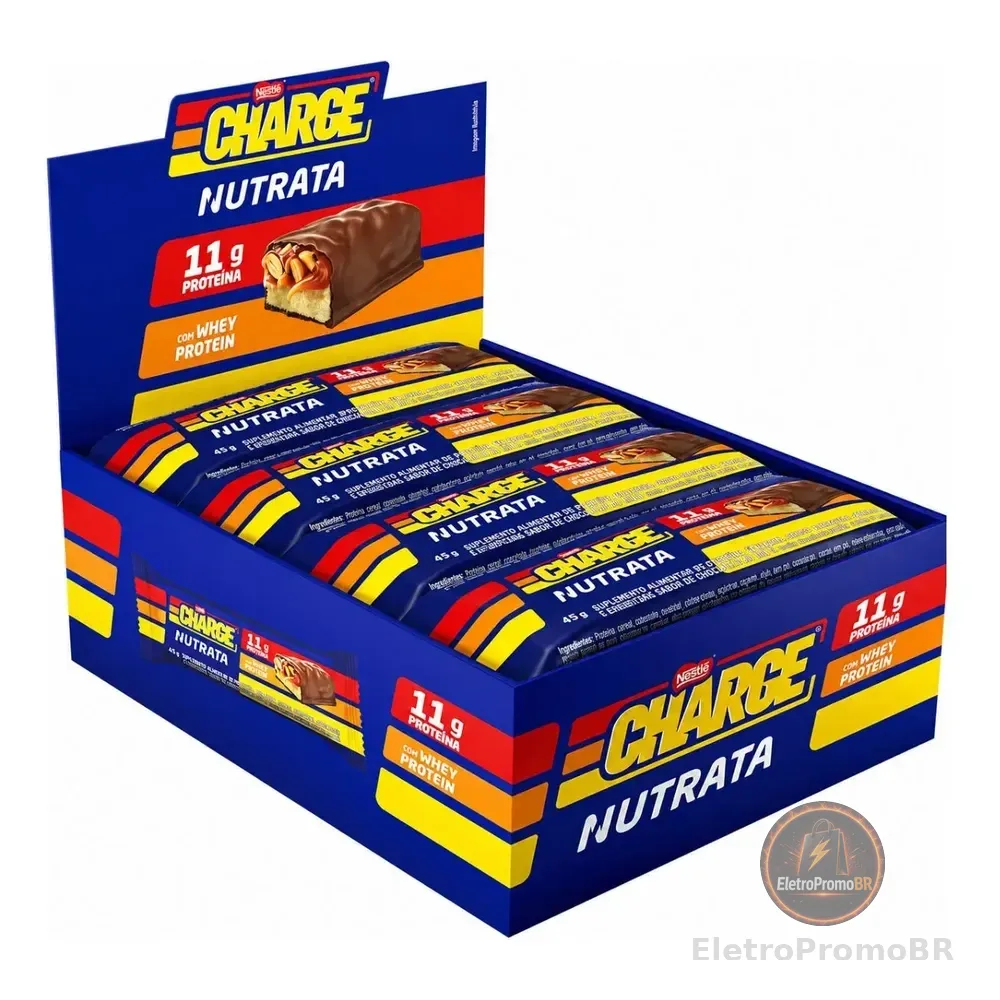 Nutrata Barra Proteína Charge Nestle Com Whey Protein 12x45g