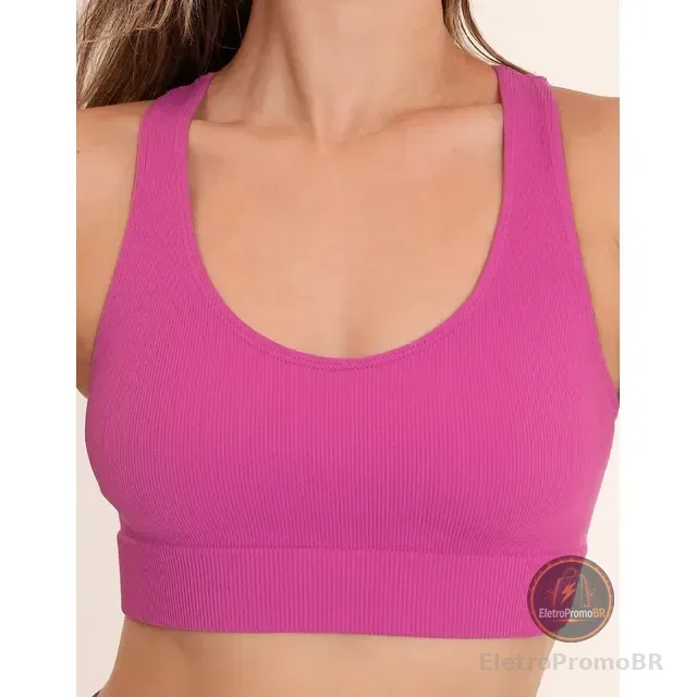 Top Selene Sem Costura Alta Sustentação Fitness Corrida Yoga