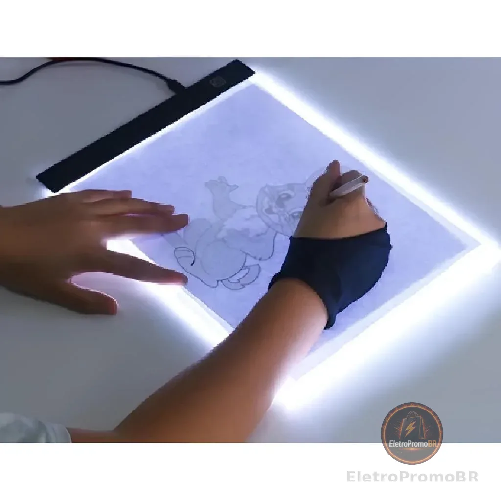 Mesa De Led Luz Branco Desenho Transposição A4 Profissional