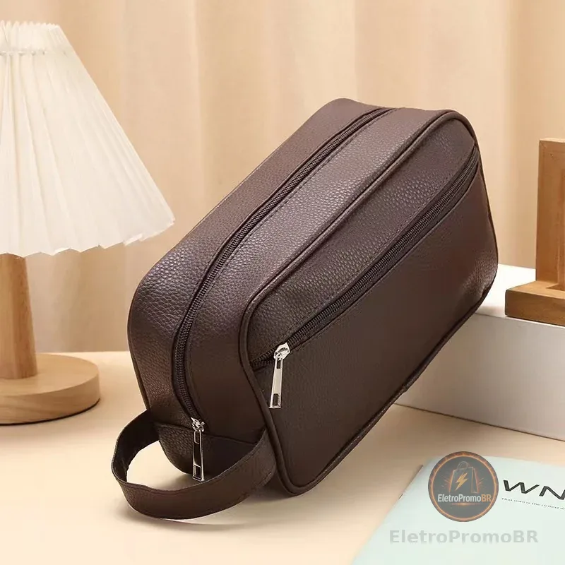 Necessaire De Viagem Unissex Em PU Impermeável Com Grande Capacidade