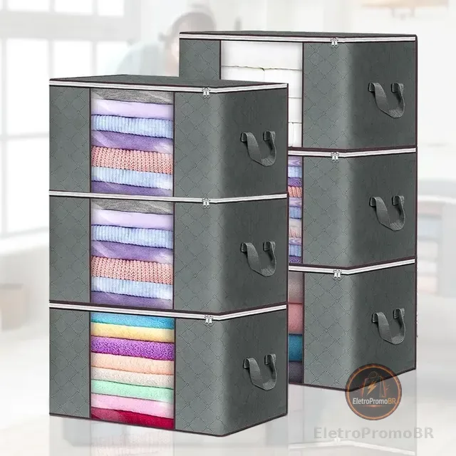 Kit6 Saco Organizador Edredon Cobertor Multiuso Dobrável