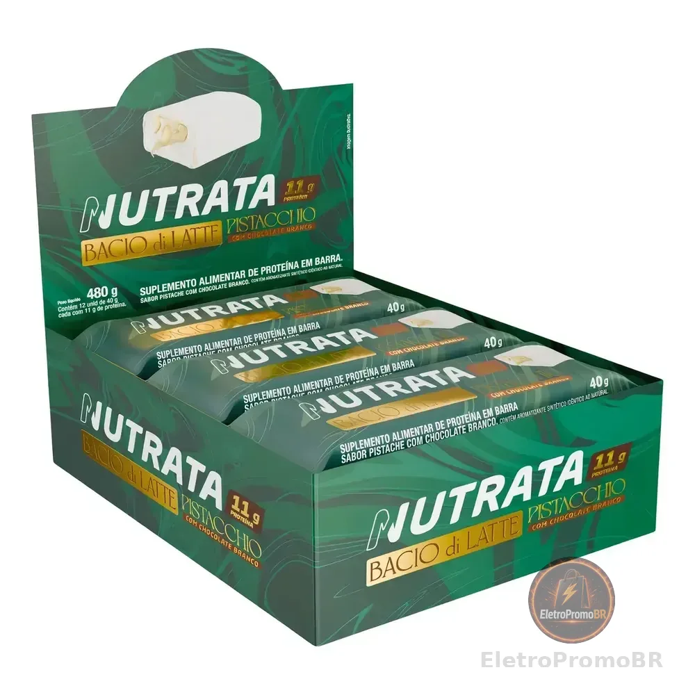 Kit Com 12 Unidades Bacio Di Latte Sabor Pistacche Display 40g Nutrata Pistache