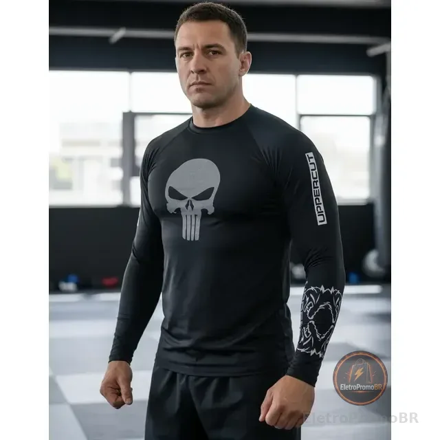 Rash Guard Masculina Para Treino De Jiu Jitsu Tecido Dry