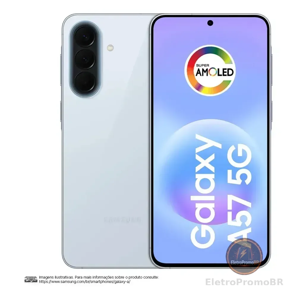 Celular Samsung Galaxy A57 5g 128gb, 8gb Ram, Recursos Ai Azul-claro
