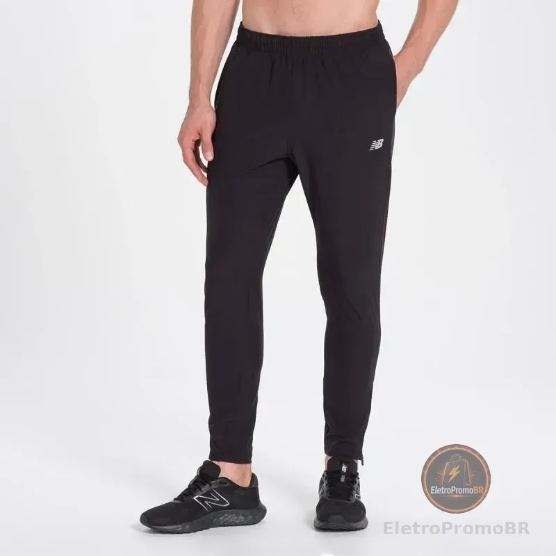 Calca Masculina New Balance Jogging Preto Liso G