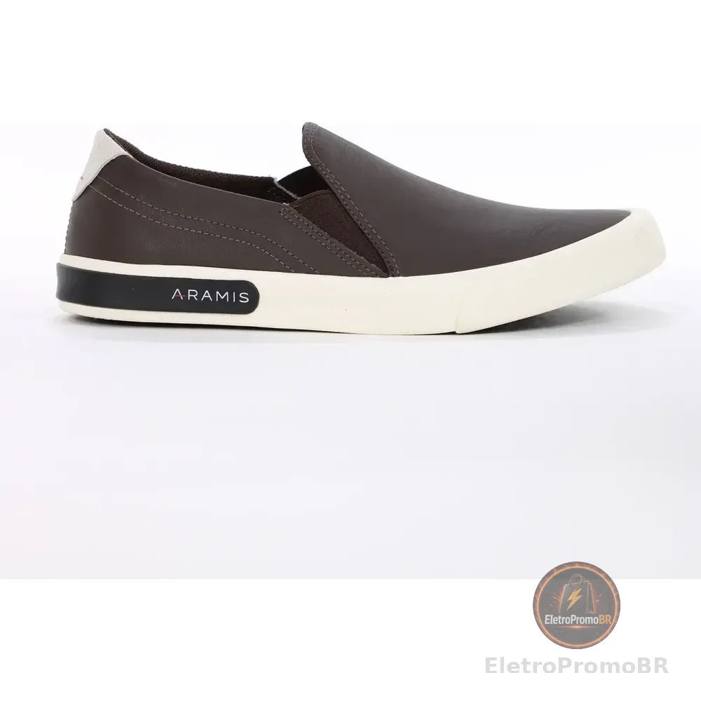Tênis Aramis Stripe Slip On Casual Trabalho Combina Marrom Marrom 43 Br