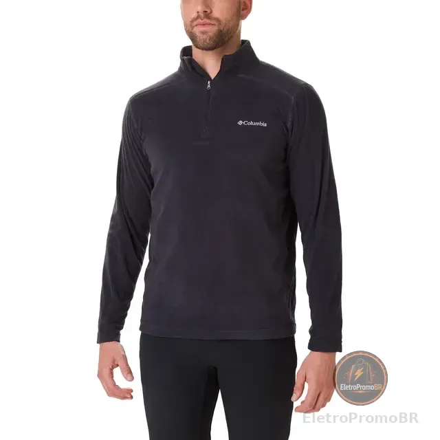 Blusão Fleece Columbia Klamath Range Ii Half Zip Black Eeg