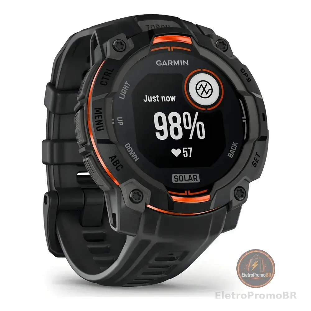 Monitor Solar Garmin Instinct 3 De 45 Mm Preto Pp/p