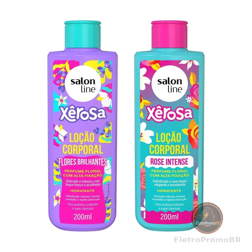 Kit 2 Loções Hidratantes Xêrosa Flores Brilhantes e Rose Intense