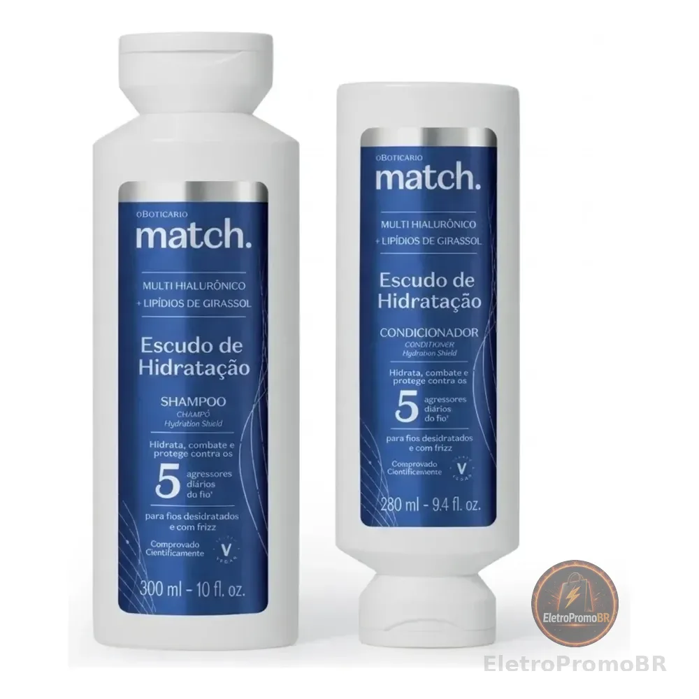 Combo Match Escudo De Hidratação: Shampoo 300ml + Condiciona
