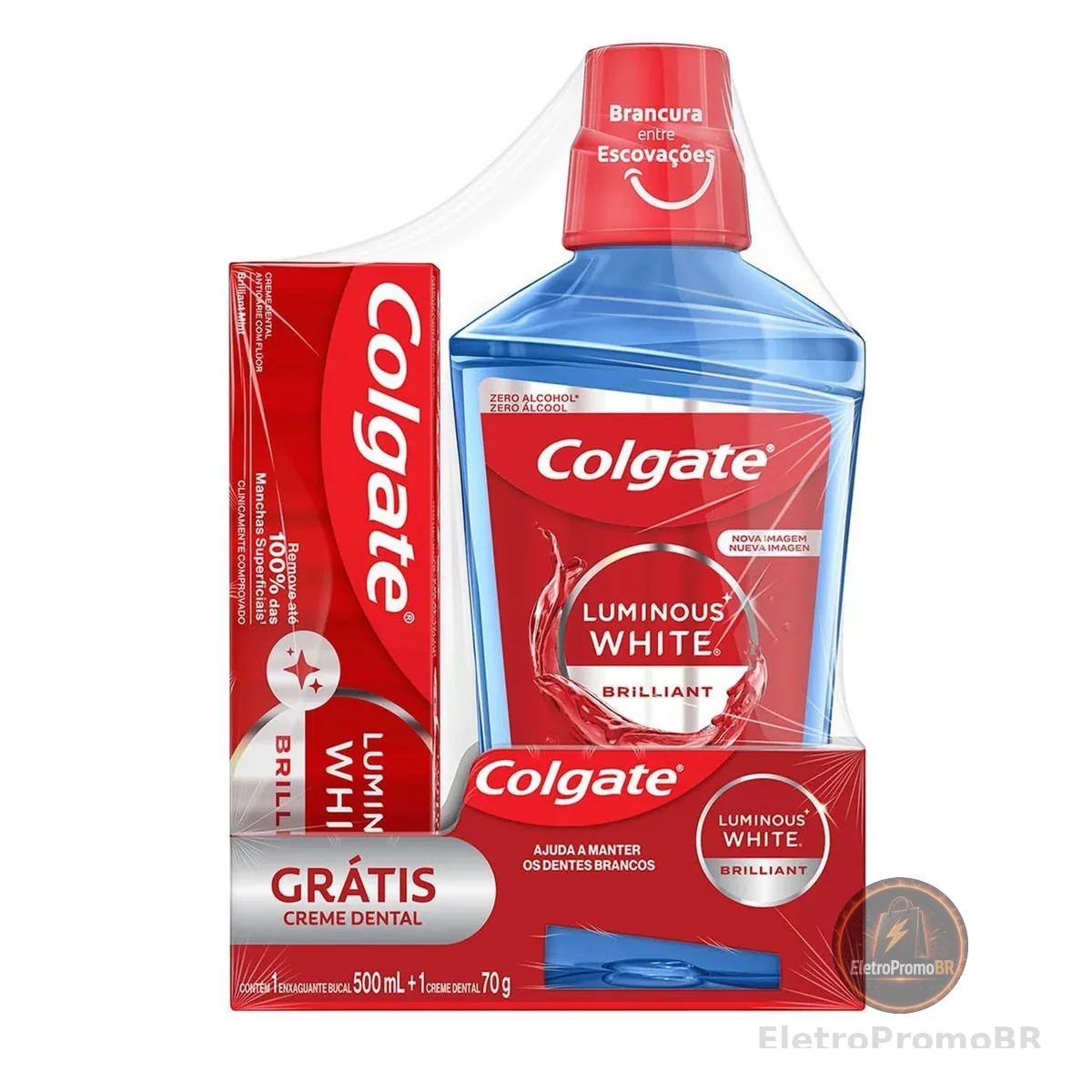 Colgate Enxaguante Bucal para Clareamento Luminous White 500ml Promo 1 Creme Dental