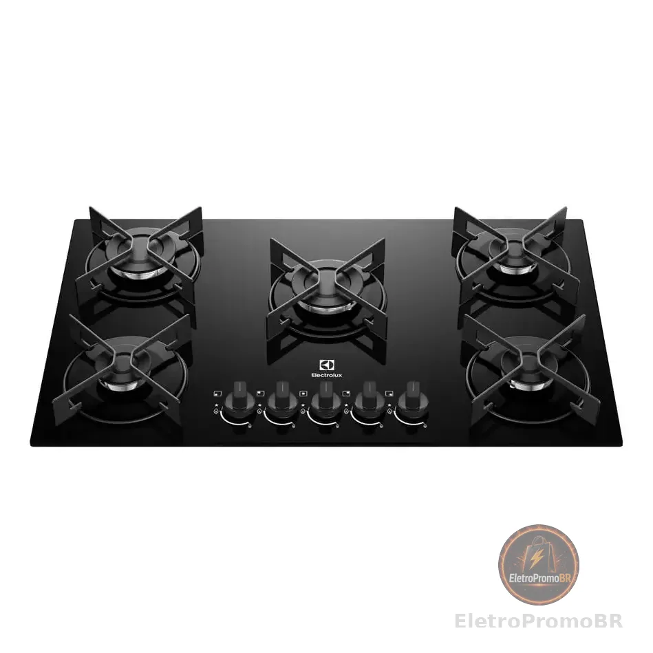 Cooktop 5 Bocas A Gás Electrolux Mesa De Vidro Efficient Grade De Aço Fosco (ke5gr) Bivolt