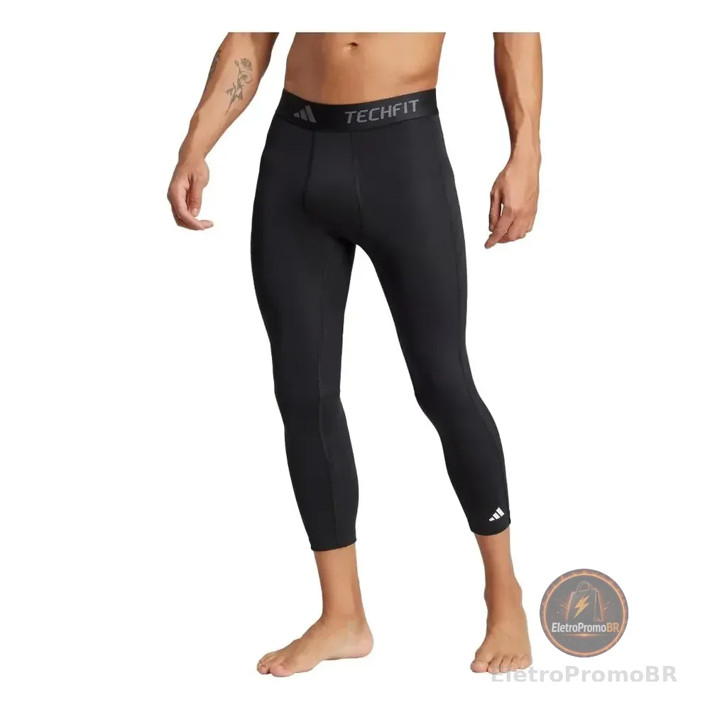 Legging Treino 3/4 Techfit Compression adidas Preto / Black M