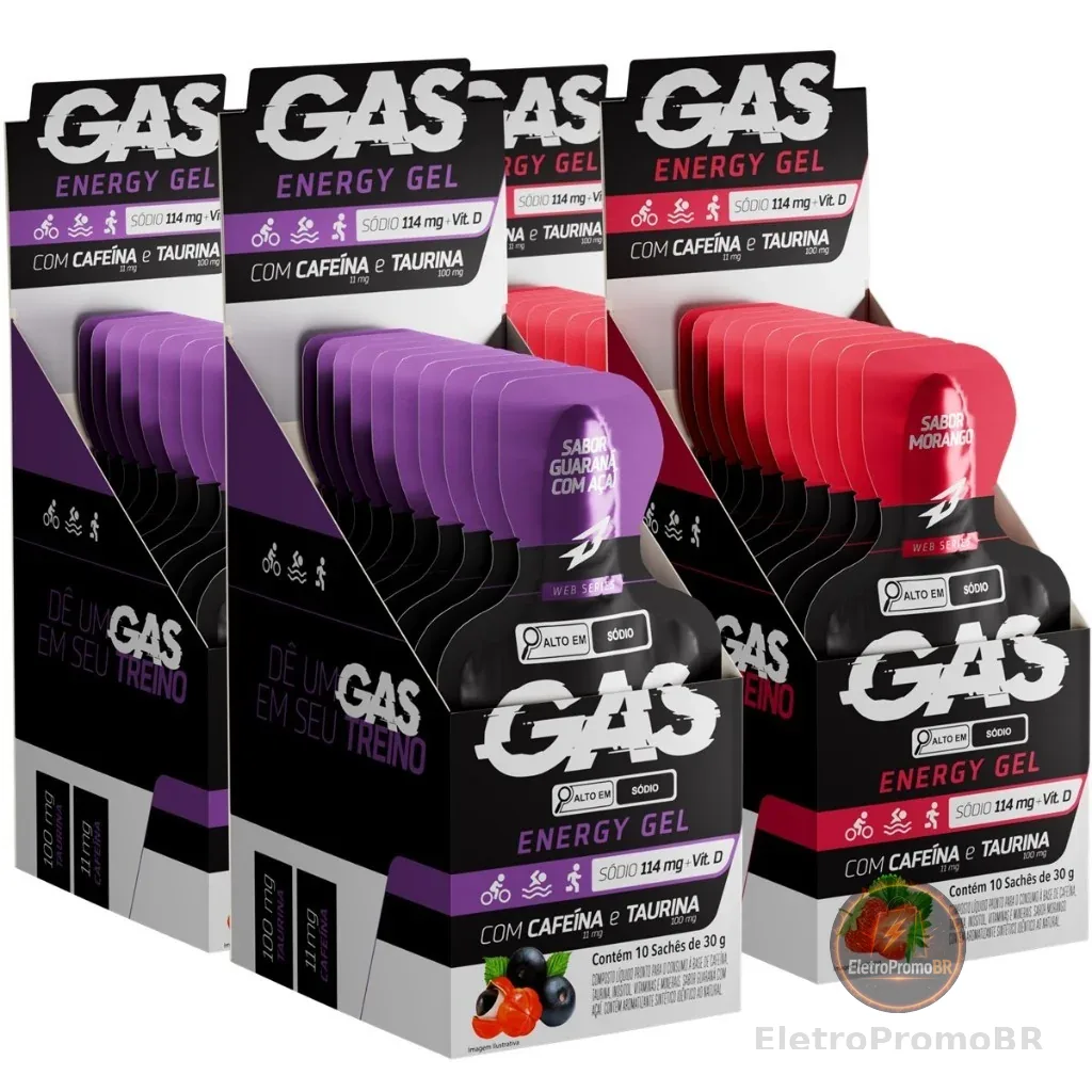 Kit 4x Gel Energético Carbo Gel 40 Sachês Gas Bodyaction
