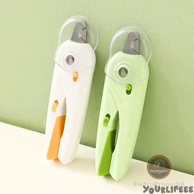 Cortador de Unhas Pet | Alicate + Lixa + Led + Tesoura | Para Cães e Gatos