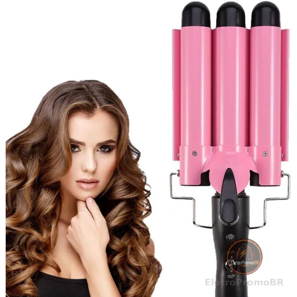 Modelador Triondas Triplo 22mm | Ondas Naturais e Cachos Definidos com Revestimento Cerâmico 200°C