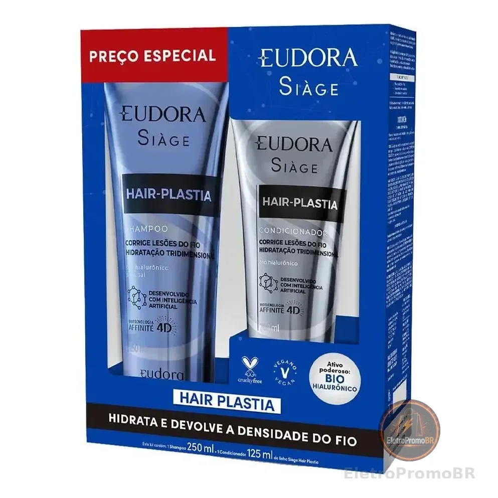 Kit Promopack Siàge Hair Plastia Eudora Shampoo + Condicionador