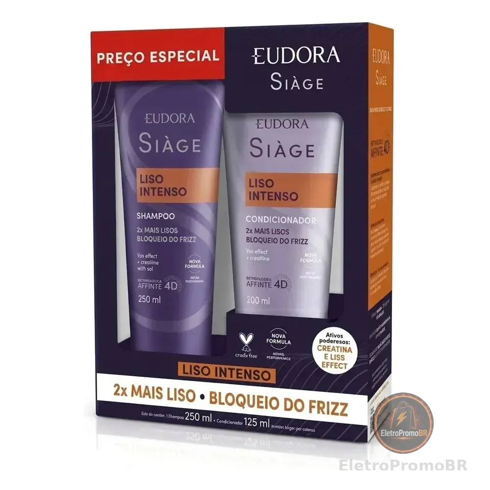 Kit Promopack Siàge Liso Intenso Shampoo 250ml + Condicionador 125ml