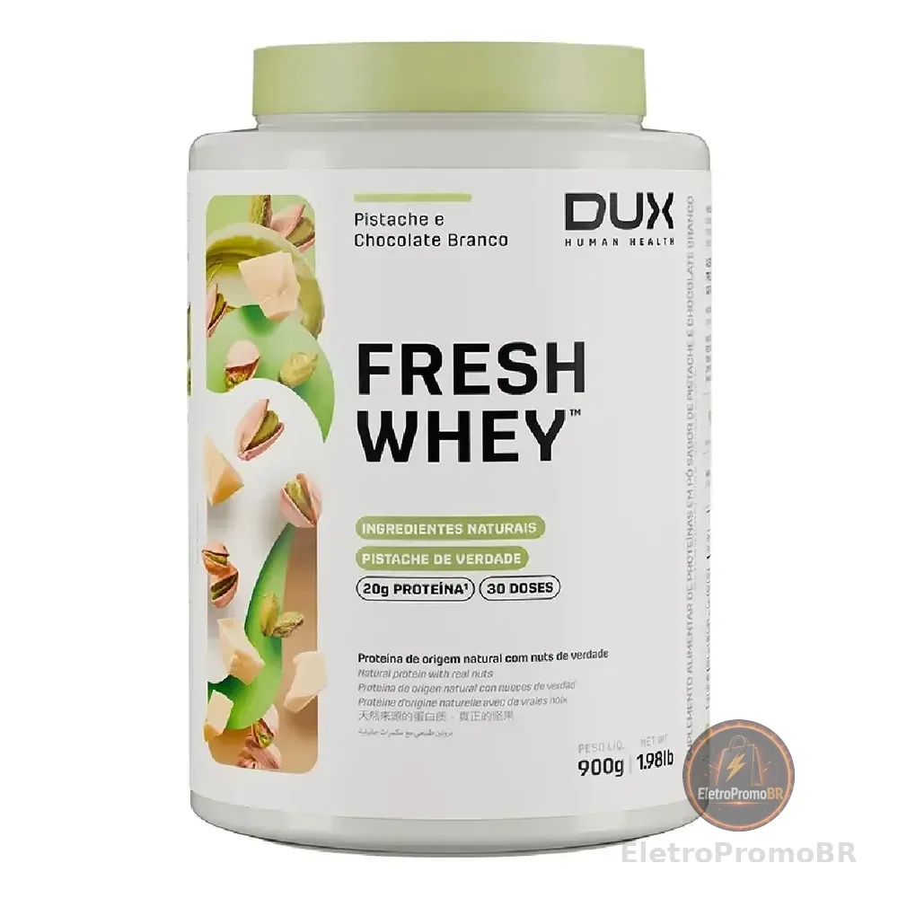 Dux Fresh Whey Pote 900g Sabor Pistache E Chocolate Branco Pistache E Chocolate Branco