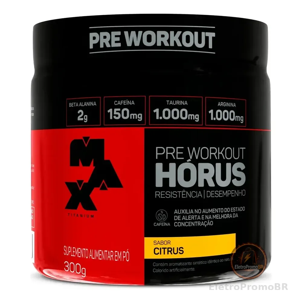 Pré Treino Hórus 300g Max Titanium Citrus Energia Sustentada