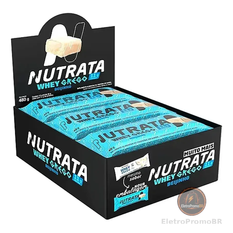 Barra Whey Grego 40g Display Com 12 Unidades Beijinho Nutrata