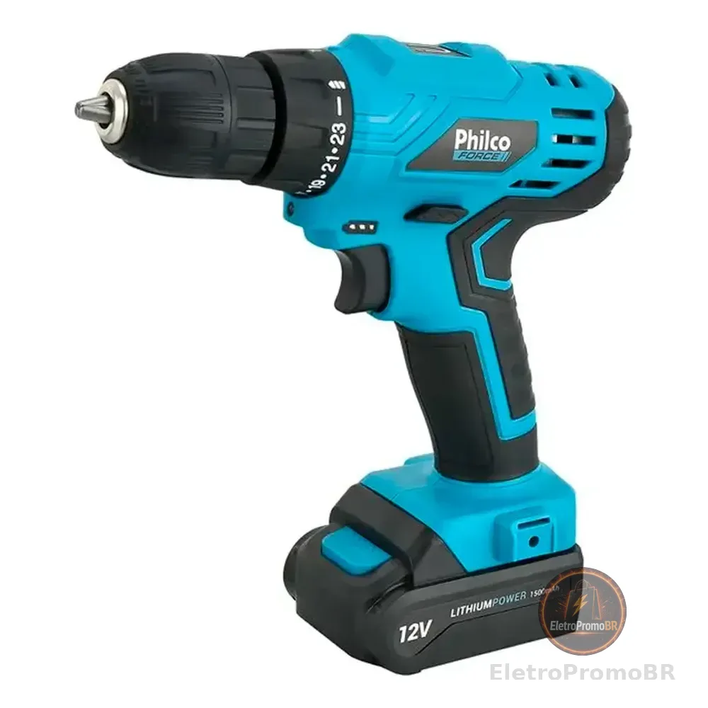 Parafusadeira Force Bivolt 2 Em 1 800rpm Ppf12 Philco Azul 127/220v