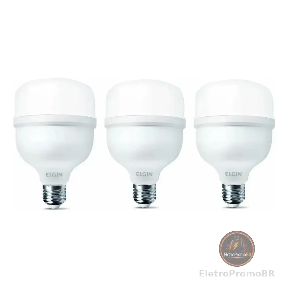 Kit 3 Lâmpadas Led Alta Potência Super Bulbo 40w Branco Frio Luz Branco-frio 127/220v