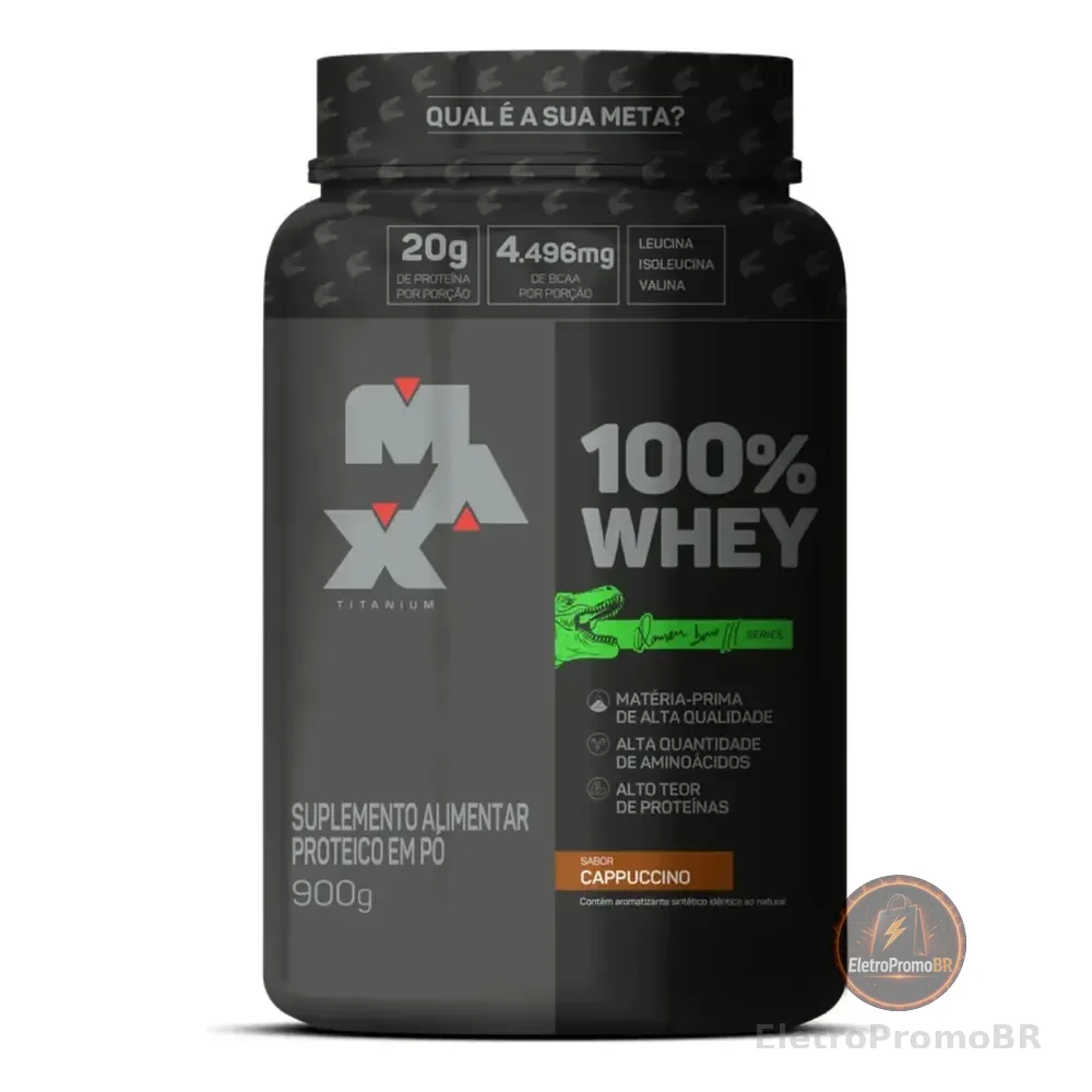 100% Whey Dino Pote 900g Cappuccino - Max Titanium