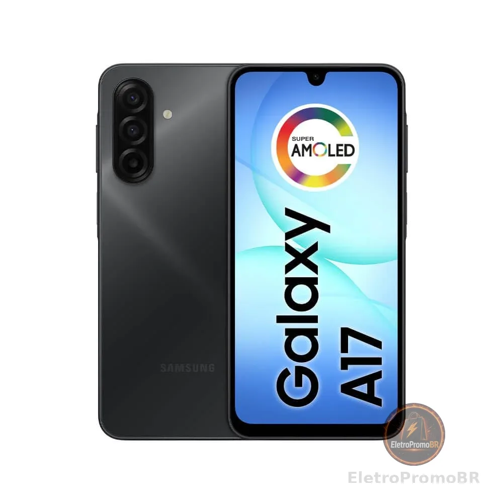 Celular Samsung Galaxy A17, 256GB, 8GB, 50MP Tela 6.7", IP54 - Preto