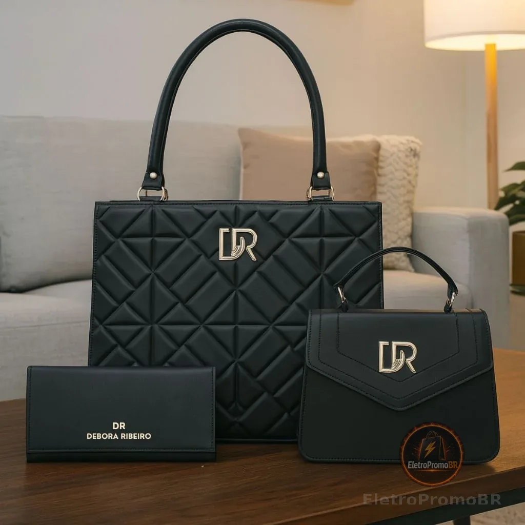 Kit 2 Bolsa Feminina Transversal De Ombro + Carteira