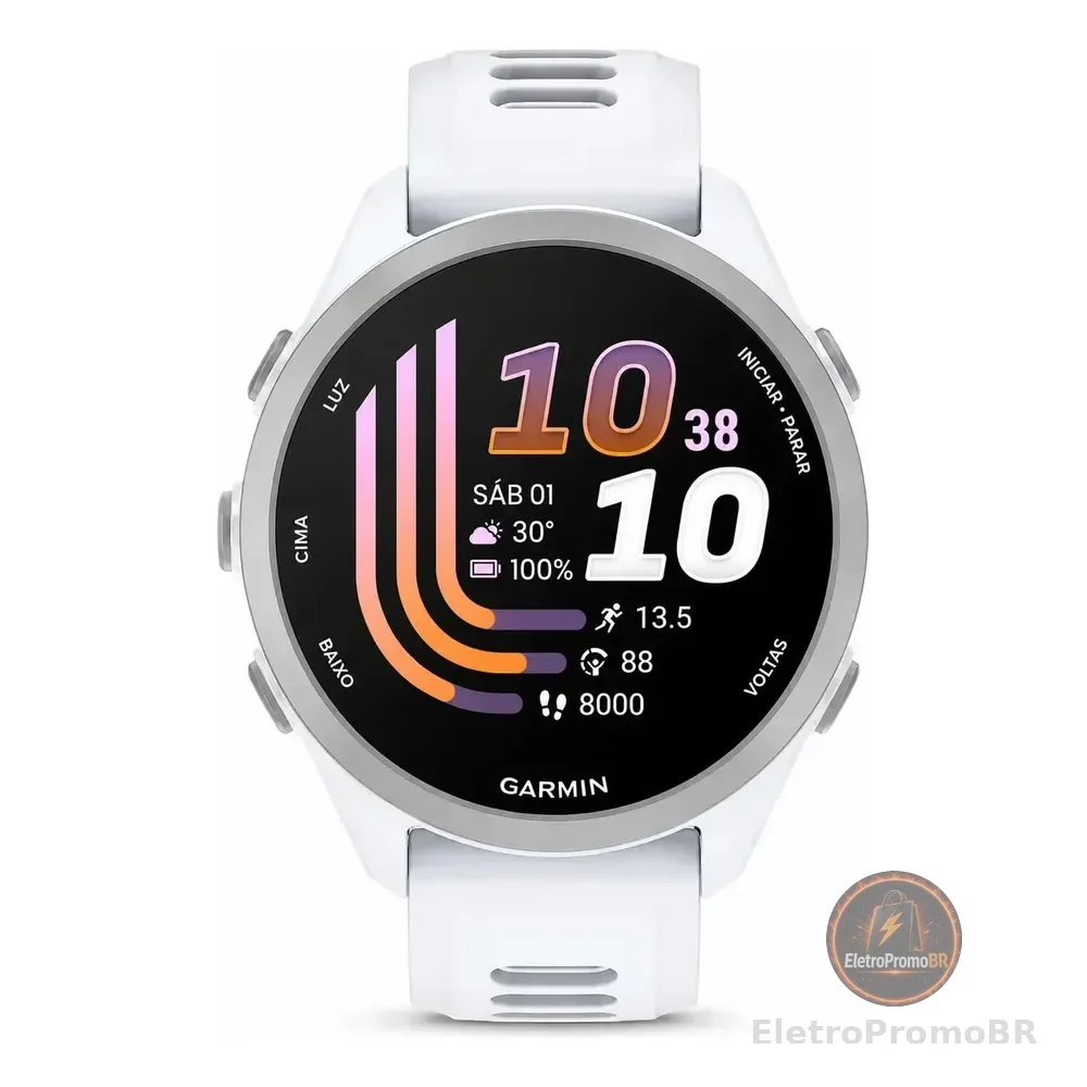 Relogio Garmin Forerunner 170 Music Branco, Nf E Garantia Branco Mesh Cinza